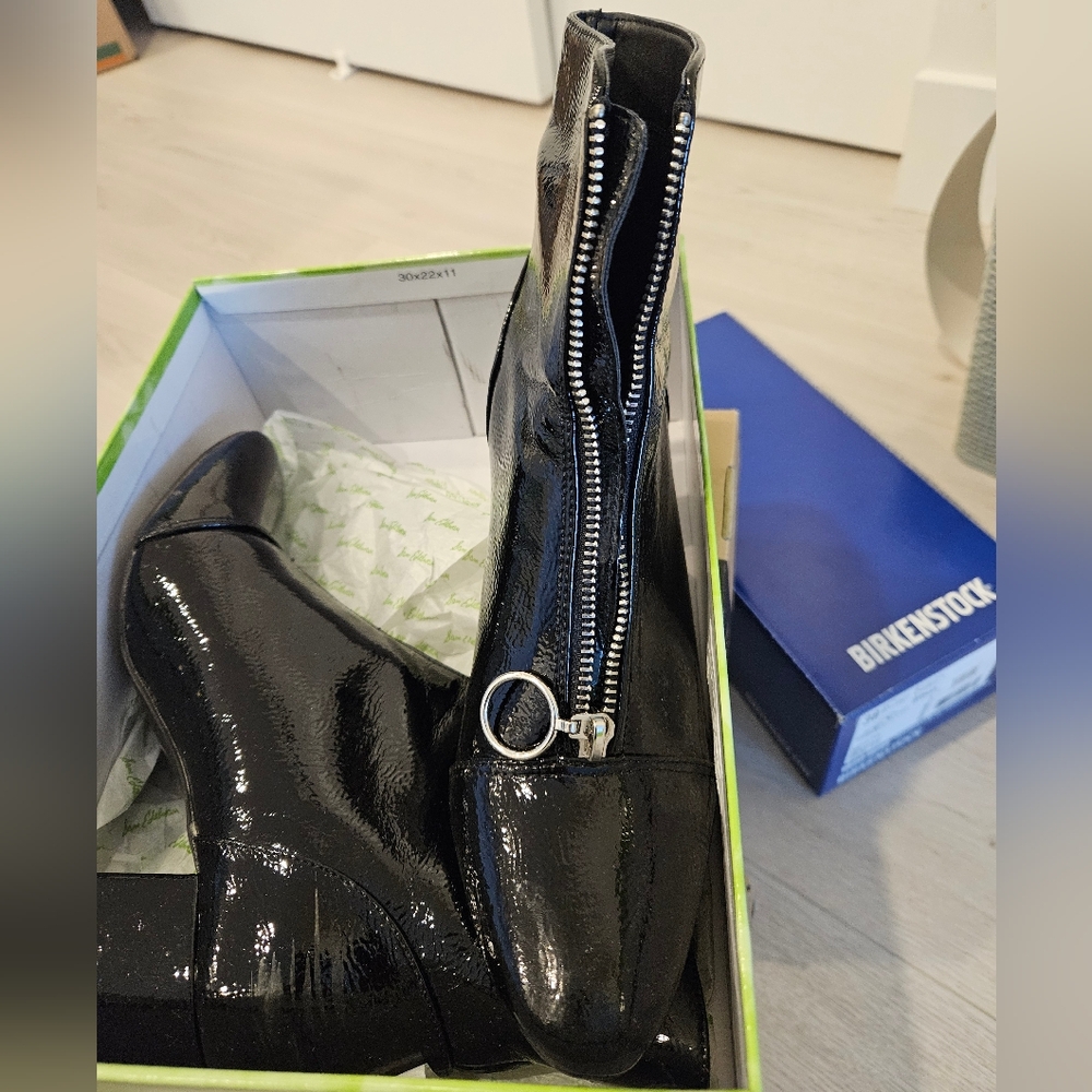 Patent Black Ankle Boots
